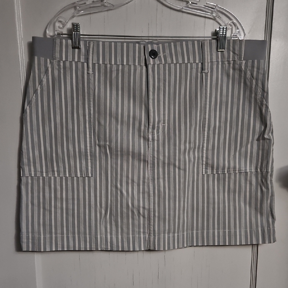 Gray Striped Women's Skirt